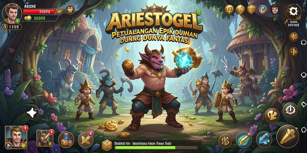 Tangkapan layar gameplay ARIESTOGEL menampilkan pertempuran epik dan dunia yang indah.