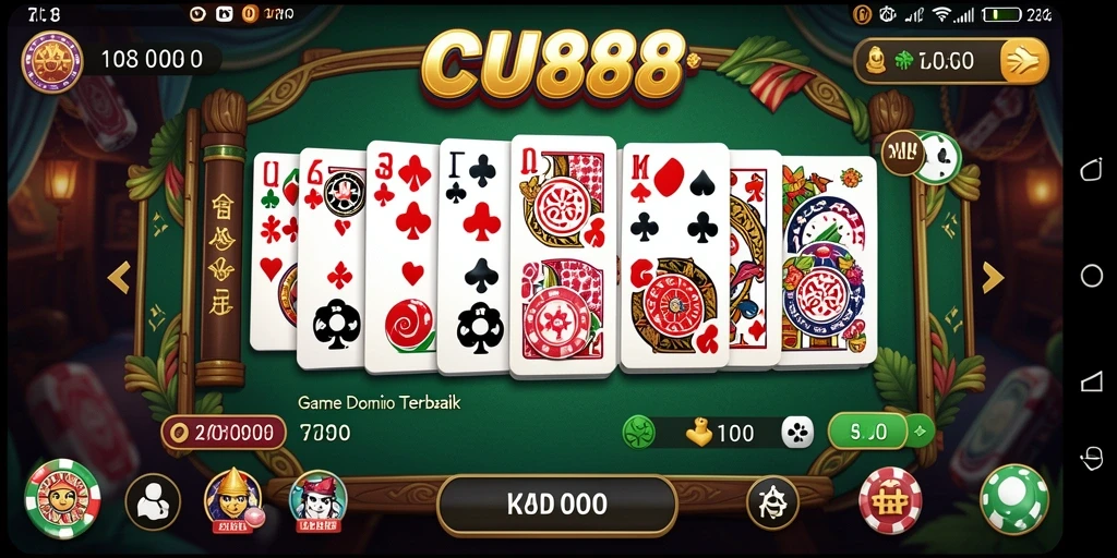 Tangkapan layar gameplay CU888 menunjukkan pemain bersaing dalam permainan Domino.