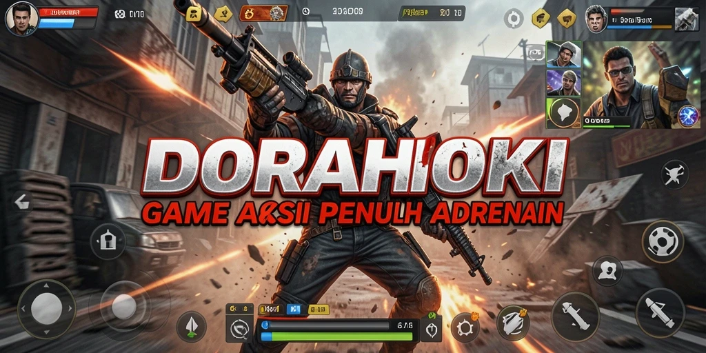Tampilan aksi seru dalam gameplay DORAHOKI.
