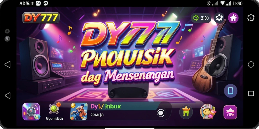 Tampilan gameplay DY777 dengan antarmuka musik yang menarik.