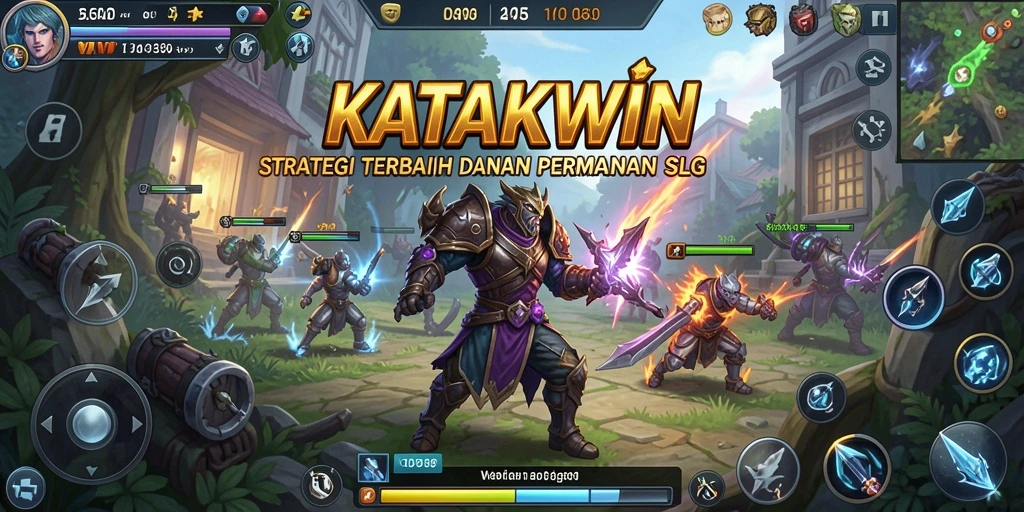 Tampilan gameplay KATAKWIN dengan aksi strategi yang mendebarkan.