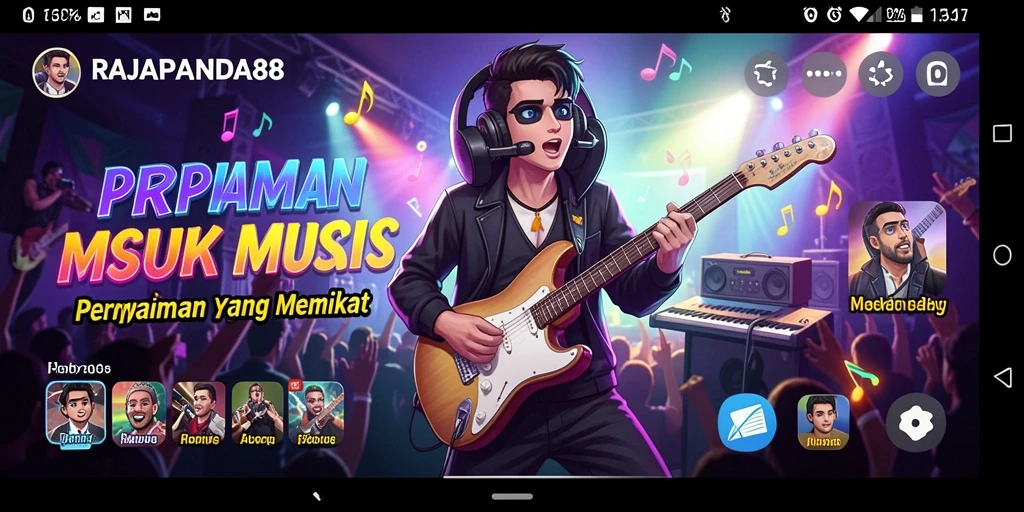 Tampilan gameplay menarik dari RAJAPANDA88 saat bermain musik.