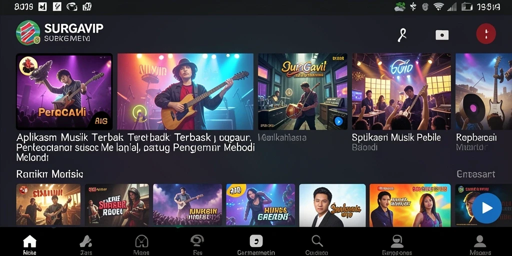 Tangkapan layar gameplay utama SURGAVIP menampilkan pengalaman bernyanyi yang menyenangkan.