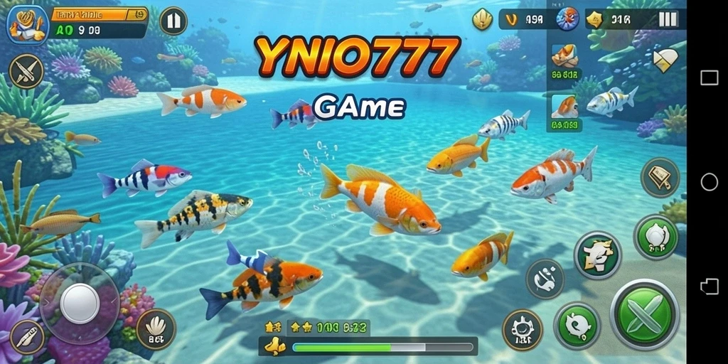 Screenshot gameplay YONO777 menampilkan aksi menembak ikan yang mendebarkan.